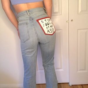 Urban Outfitters bootcut painted jeans
